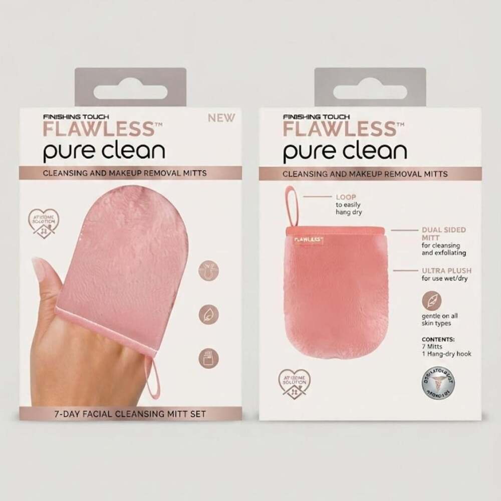 Finishing Touch Flawless Pure Clean 7-Day Facial Cleansing Mitt Set